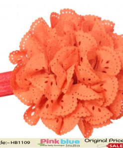 Enthralling Red Hair Band for Cute Girls with Orange Flower