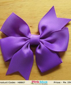 Purple Bow Shaped Hair Clip for Baby Girls