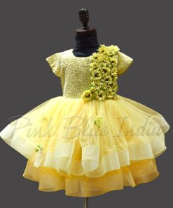 Sunflower birthday outfit for baby girls first birthday party Dress