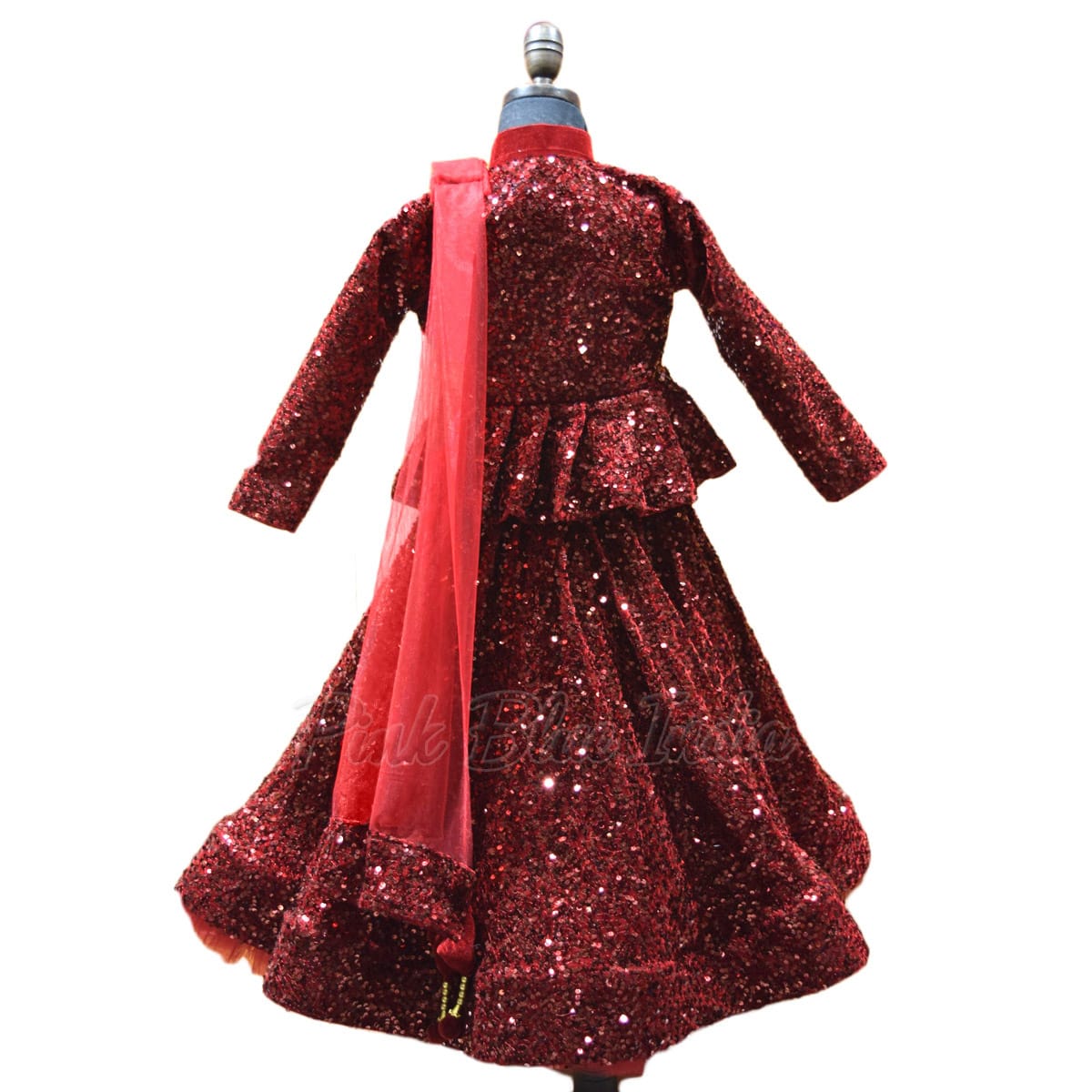 Party Wear Fuchsia Velvet Lehenga Choli For Kids, INDIAN CLOTHES #21060 |  Buy Online @ DesiClik.com, USA