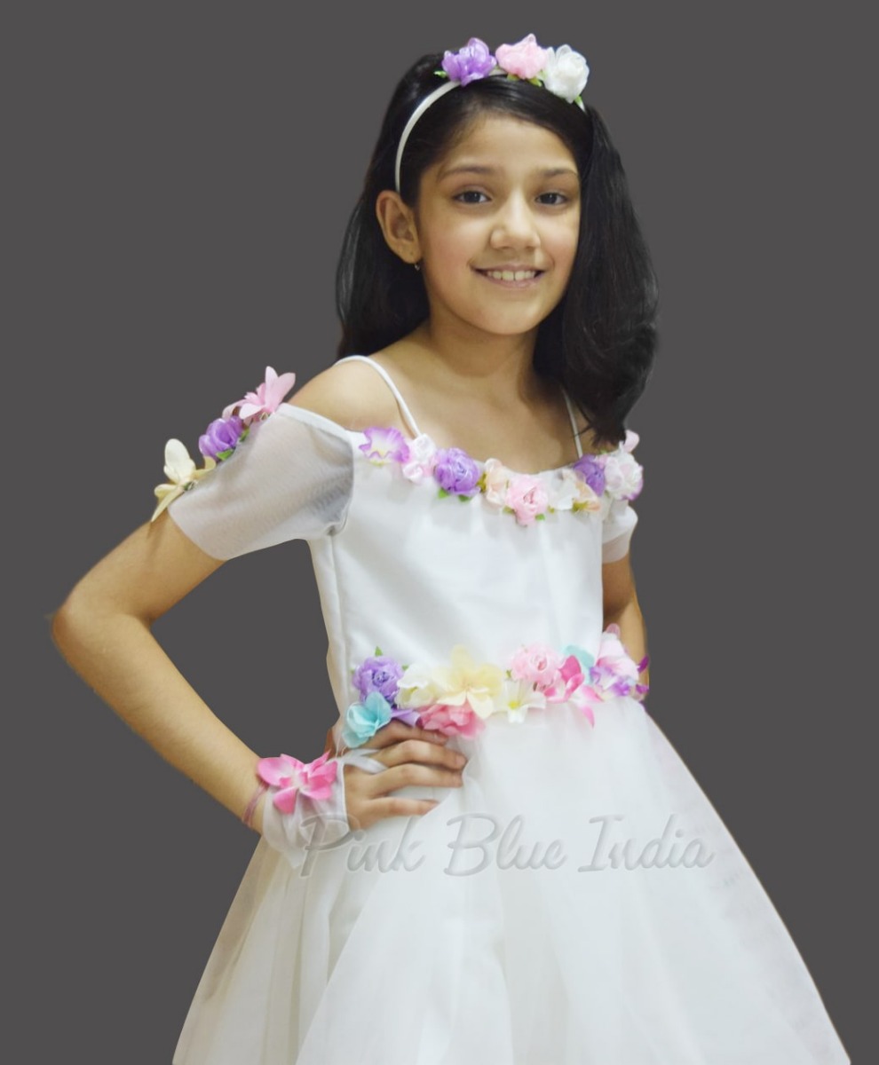 White Custom Made Princess Kids Flower Girl Dress - Lunss