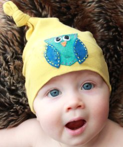 Buy Online Yellow Children’s Hat with a Cartoon Owl Patch