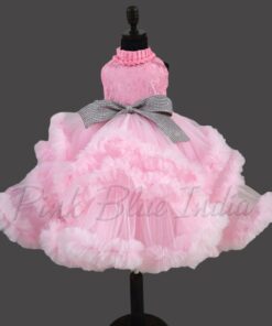 high-neck party-wear-gown-in-pink-for-girls
